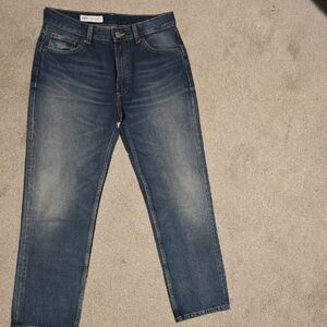 Zara Women's Blue Straight-Leg Jeans